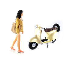 Load image into Gallery viewer, 1:64 Painted Figure Mini Model Miniature Resin Diorama Sand Vespa Motocycle Girl