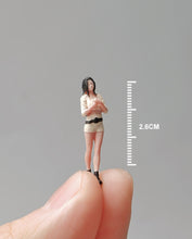 Load image into Gallery viewer, 1:64 Painted Figure Mini Model Miniature Resin Diorama Curly Hair Bodysuit Lady