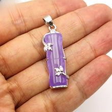 Load image into Gallery viewer, Nature Jade Bamboo Pendant Necklace Gift Jewelry charm Blessing Lucky Purple S
