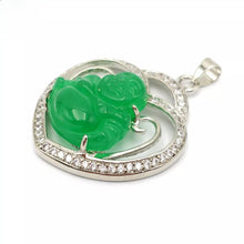 Load image into Gallery viewer, Nature Jade Laughing Budha Pendant Necklace Gift Jewelry charm Blessing Lucky s