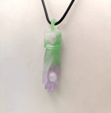 Load image into Gallery viewer, Nature Jade Palm Pendant Necklace Gift Jewelry charm Blessing Lucky Precious b