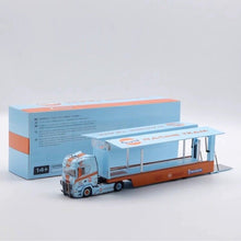 Load image into Gallery viewer, 1:64 Scania S730 Gulf Enclosed Double Deck Truck Model Diecast Metal Car New