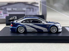Load image into Gallery viewer, MJ 1:64 NFS Silver Blue M3 GTR E46 Coupe Sports Model Diecast Metal Car New Collection
