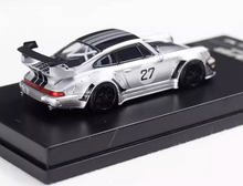 Load image into Gallery viewer, WU 1:64 Silver RWB 964 #27 Classic Racing Sports Model Diecast Metal Car New Collection