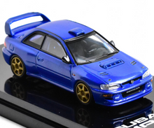 Load image into Gallery viewer, HobbyJapan 1:64 Blue Carbon Impreza GC8 WRX 22B STI Model Diecast Metal Car
