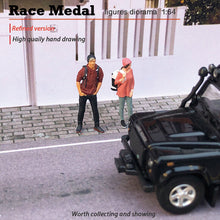 Load image into Gallery viewer, 1:64 Painted Figure Mini Model Miniature Resin Diorama Sand Backpacker Boy Girl