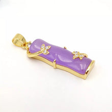 Load image into Gallery viewer, Nature Jade Bamboo Pendant Necklace Gift Jewelry charm Blessing Lucky Purple New