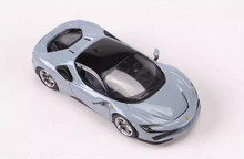Load image into Gallery viewer, SOLO 1:64 Gray SF90 Super Racing Sports Model Diecast Metal Car New