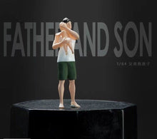 Load image into Gallery viewer, 1:64 Painted Figure Mini Model Miniature Car Scenes Resin Father Son Man Baby