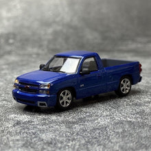 Load image into Gallery viewer, Para 1:64 Blue Silverado Single Cab Pickup Truck Model Diecast Metal Car New Collection