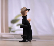 Load image into Gallery viewer, 1:64 Painted Figure Model Miniature Resin Diorama Sand Toy Black Dress Woman