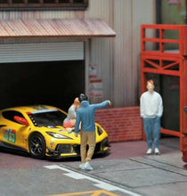 Load image into Gallery viewer, 1:64 Painted Figure Mini Model Miniature Car Scenes Resin Casual Hoddie Man Boy