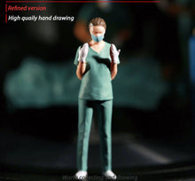 Load image into Gallery viewer, 1:64 Painted Figure Mini Model Miniature Resin Diorama Doctor Nurse Preparing