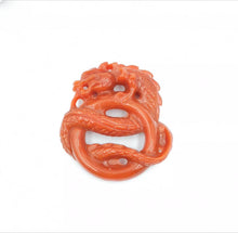 Load image into Gallery viewer, Nature Jade Red Dragon Pendant Necklace Gift Jewelry charm Blessing Lucky New