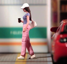 Load image into Gallery viewer, 1:64 Painted Figure Model Miniature Resin Diorama Sand Walking Girl With Cap Toy New Collection