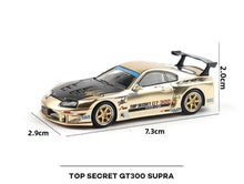Load image into Gallery viewer, Poprace 1:64 Gold Supra GT300 Top Secret Sports Model Diecast Metal Car New Collection