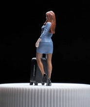 Load image into Gallery viewer, 1:64 Painted Figure Mini Model Toy Miniature Car Scenes Resin Stewardess Luggage