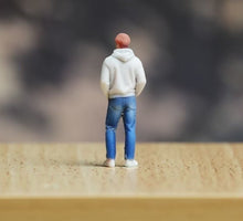 Load image into Gallery viewer, 1:64 Painted Figure Model Miniature Resin Diorama Sand Hoodie Denim Boy Man