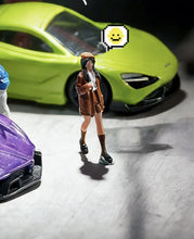 Load image into Gallery viewer, 1:64 Painted Figure Mini Model Miniature Car Scenes Resin Diorama Brown Girl
