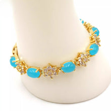 Load image into Gallery viewer, Nature Jade Beaded Bracelet Jewelry Blessing Lucky Fortune Gift For Her Blue a