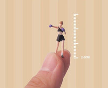 Load image into Gallery viewer, 1:64 Painted Figure Mini Model Miniature Resin Diorama Sand Boxing Girl Boxer