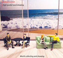 Load image into Gallery viewer, 1:64 Painted Figure Mini Model Miniature Resin Diorama Toy Sofa Table Chair Set