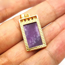 Load image into Gallery viewer, Nature Jade Purple Plaque Pendant Necklace Gift Jewelry charm Blessing Lucky New