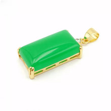Load image into Gallery viewer, Nature Jade Green Plaque Pendant Necklace Gift Jewelry charm Blessing Lucky g
