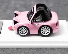 Load image into Gallery viewer, MJ 1:64 Pink Miata MX5 Mini Cute Q Type Sports Model Diecast Resin Car New Collection