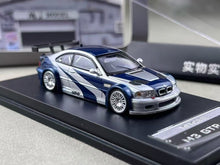 Load image into Gallery viewer, MJ 1:64 NFS Silver Blue M3 GTR E46 Coupe Sports Model Diecast Metal Car New Collection