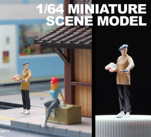 Load image into Gallery viewer, 1:64 Painted Figure Mini Model Toy Miniature Car Scenes Resin Painter Man Artist