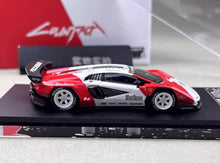 Load image into Gallery viewer, PSC 1:64 White Red LP800-4 Racing Sports Model Diecast Metal Car BN