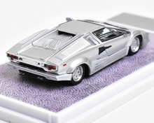 Load image into Gallery viewer, FY 1:64 Silver Countach LP5000 QV Racing Sports Model Diecast Metal Car New Collection