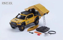 Load image into Gallery viewer, GCD 1:64 Tacoma Camel Pickup Roof Tent Camping Truck Model Metal Diecast Car