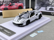 Load image into Gallery viewer, TPC 1:64 Silver 488 Pista Convertible Racing Sport Model Diecast Metal Car New Collection