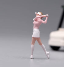 Load image into Gallery viewer, 1:64 Painted Figure Model Miniature Resin Diorama Swing A Golf Club Lady Scene
