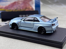 Load image into Gallery viewer, FUJI 1:64 Ice Blue Skyline GTR R34 Z-Tune Sports Model Diecast Metal Car New Collection