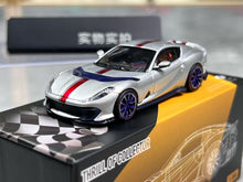 Load image into Gallery viewer, TOC 1:64 Silver Red Stripe 812C Coupe Sports Model Diecast Metal Car New Collection