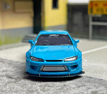 Load image into Gallery viewer, SW 1:64 Blue JDM S15 Slivia Widebody Racing Sports Model Diecast Metal Car BN