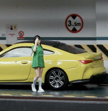 Load image into Gallery viewer, 1:64 Painted Figure Mini Model Miniature Resin Diorama Green Tee Girl Lady Cute