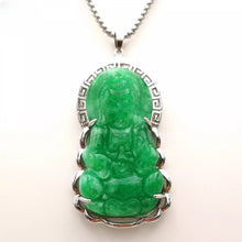 Load image into Gallery viewer, Nature Jade Guanyin Pendant Necklace Gift Jewelry charm Blessing Lucky New Green