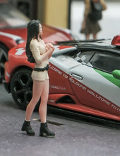 Load image into Gallery viewer, 1:64 Painted Figure Mini Model Miniature Resin Diorama Curly Hair Bodysuit Lady