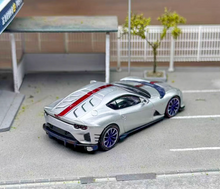 Load image into Gallery viewer, TOC 1:64 Silver Red Stripe 812C Coupe Sports Model Diecast Metal Car New Collection