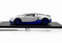 Load image into Gallery viewer, Mortal 1:64 White Blue 2010 Veyron Super Sports Model Diecast Metal Car New Collection