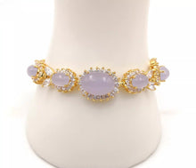 Load image into Gallery viewer, Nature Jade Beaded Bracelet Jewelry Blessing Lucky Fortune Gift For Her Purple S