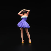 Load image into Gallery viewer, 1:64 Painted Figure Model Miniature Resin Diorama Sand Purple Tutu Skirt Girl New