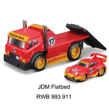 Load image into Gallery viewer, Maisto 1:64 JDM Flatbed Trailer Truck RWB 993 911 Model Metal Sports Car New