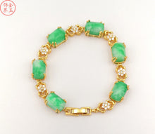 Load image into Gallery viewer, Nature Jade Beaded Bracelet Jewelry Blessing Lucky Fortune Gift For Her Green g