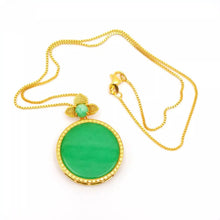 Load image into Gallery viewer, Nature Jade Reunion Round Pendant Necklace Gift Jewelry charm Blessing Lucky