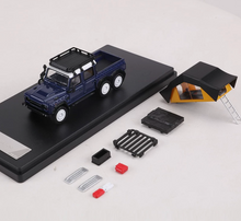Load image into Gallery viewer, Shadow 1:64 Blue Defender 6x6 Pickup Truck Camper Model Diecast Metal Car New Collection